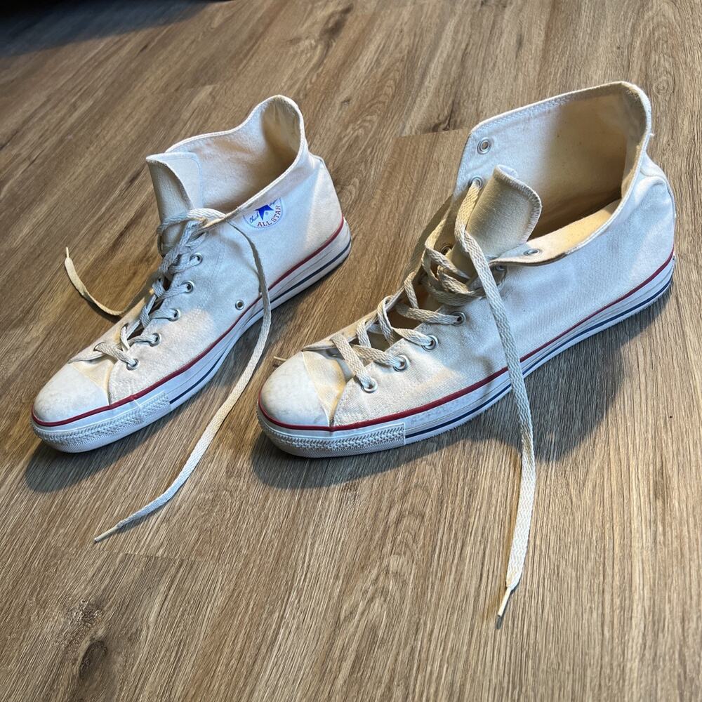 VTG Converse Chuck Taylor All Star Original Hi Top Off White Sneakers 14 USA